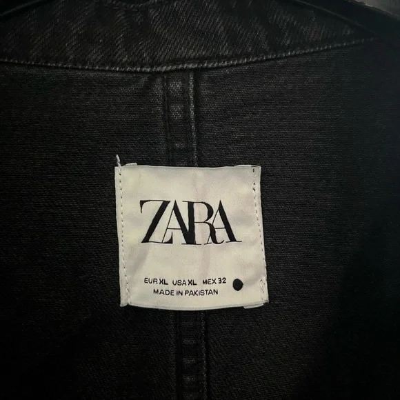 Zara Grunge punk rock Black Denim Jacket with Silver Studs #Modernmideival - Picture 8 of 13